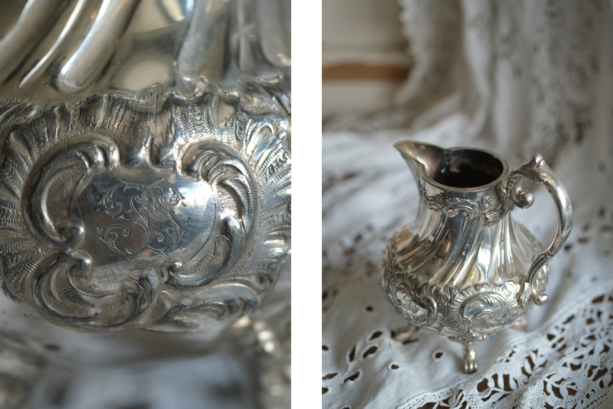 フランスアンティーク　ロカイユ装飾　シルバー　アール・ヌーヴォー フランスアンティーク ロカイユ装飾 シルバー アール・ヌーヴォー